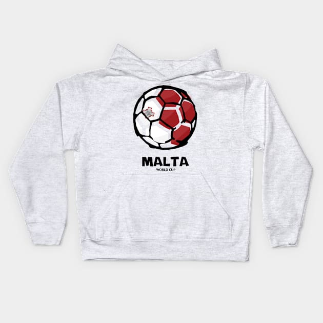 Malta Football Country Flag Kids Hoodie by KewaleeTee